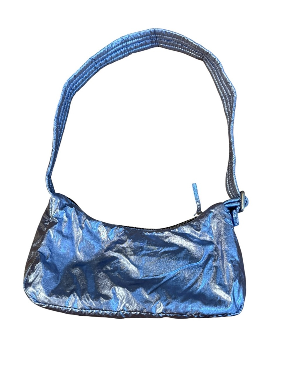 BAGGU Metallic Blue Cargo Shoulder Bag Electric Blue Y2K Baguette UO Exclusive - Picture 3 of 6
